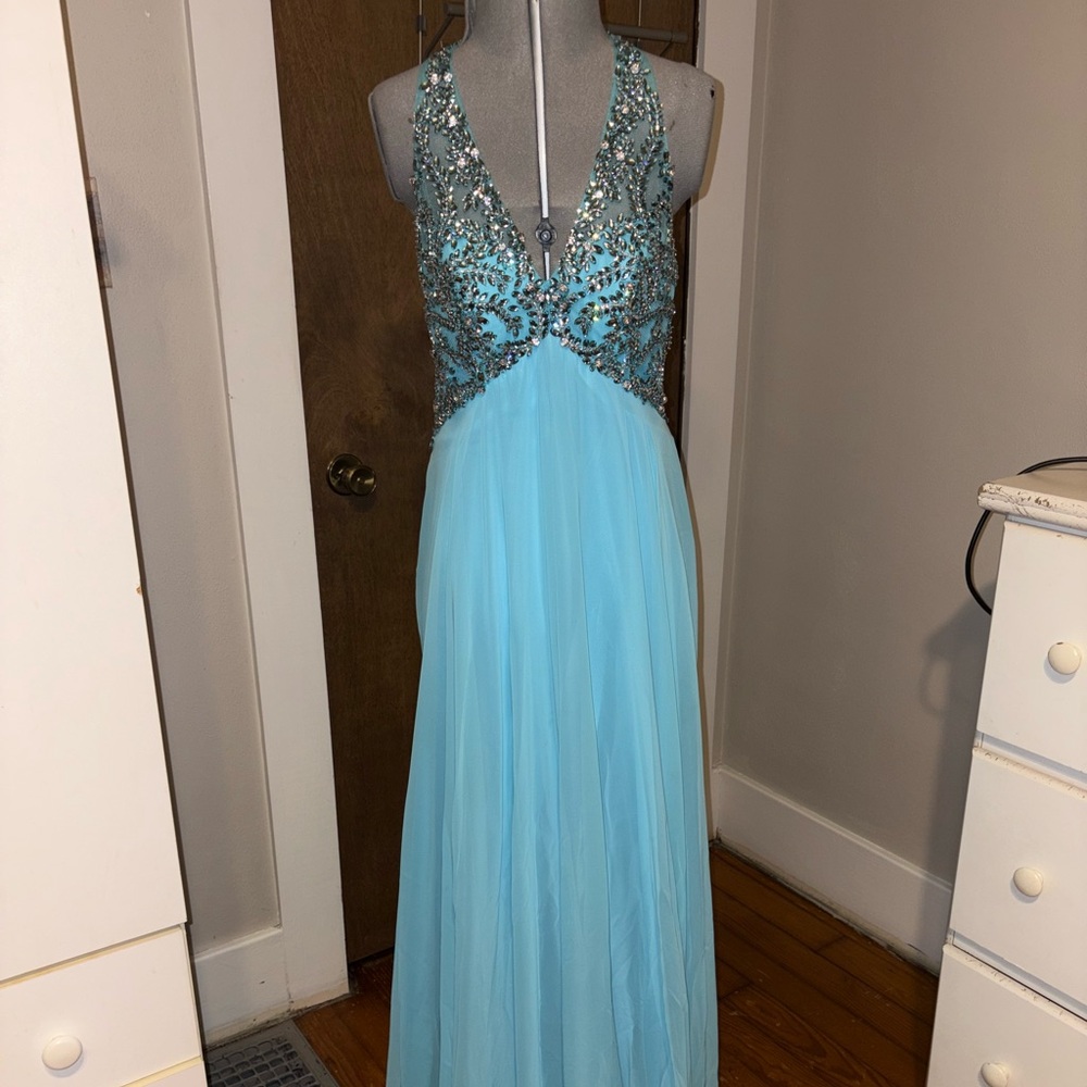 Floor length aqua size 2